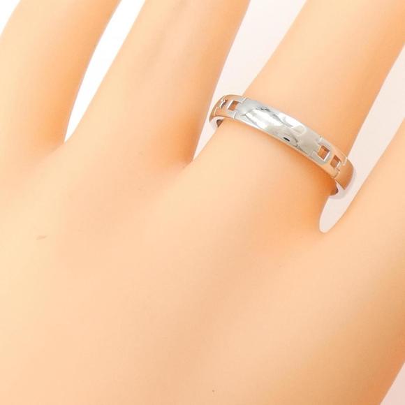 HERMES White Gold Band Ring Size 8.75 (US) 59 (EU) 19 (JP) - Picture 4 of 4